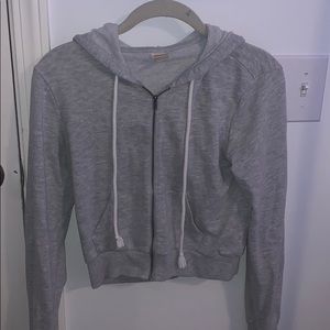Light grey mossimo crop zip up